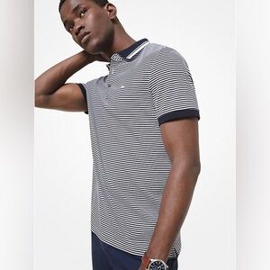 Michael Kors NWT men’s cotton polo striped navy short sleeve medium